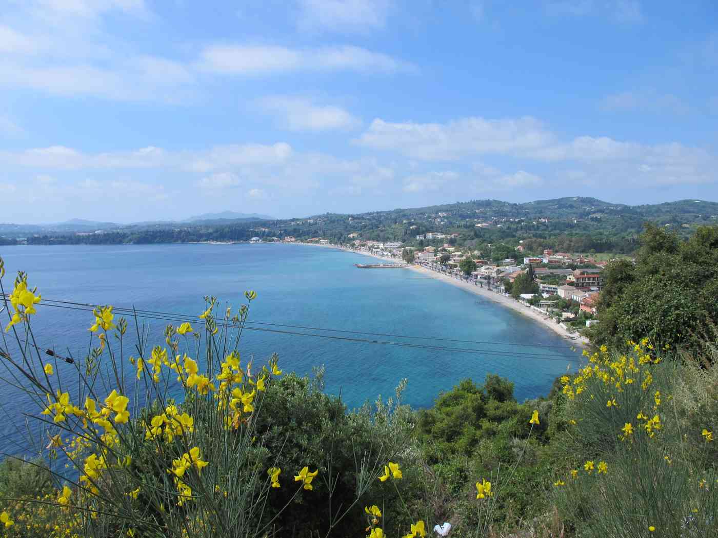 Ipsos Car Rental Corfu — the bay and beach at Ipsos